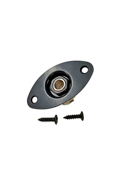 Choice1 Black Metal Bass Jack Sket with Oval Plate 1/4inch Electric Guitar Ja...