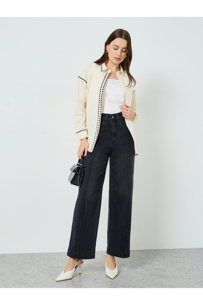 Styli Women Black High Rise Straight Leg Jeans