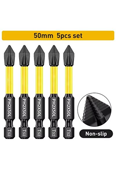 Choice9 Deli 5PCS 50mm Anti-Slip and Shk-Proof Bits Screwdriver Bits High Har...