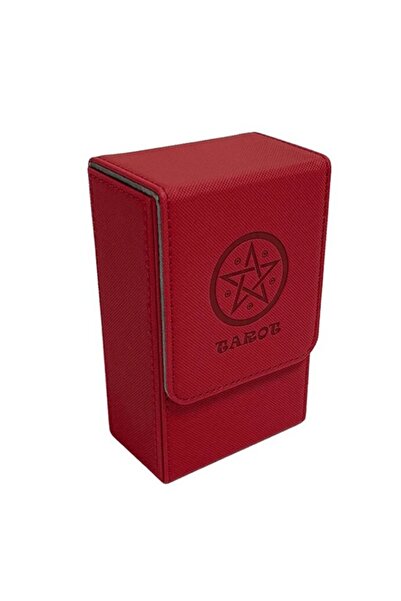 Choice3 حافظة أوراق التارو من جلد الصناعي الأحمر، تتسع لمجموعة متنوعة من أورا...