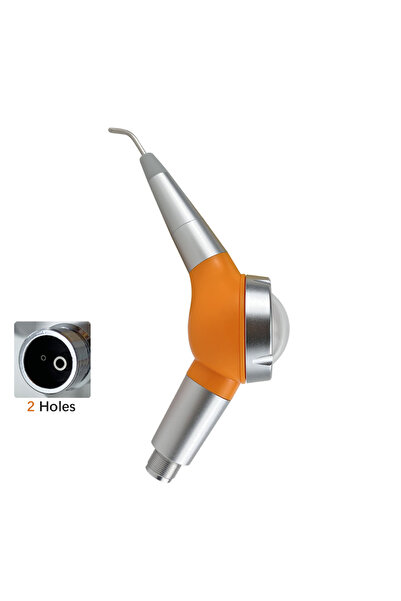 Choice6 جهاز تلميع الأسنان الهوائي ذو الفتحتين باللون البرتقالي، يعمل بتقنية ...