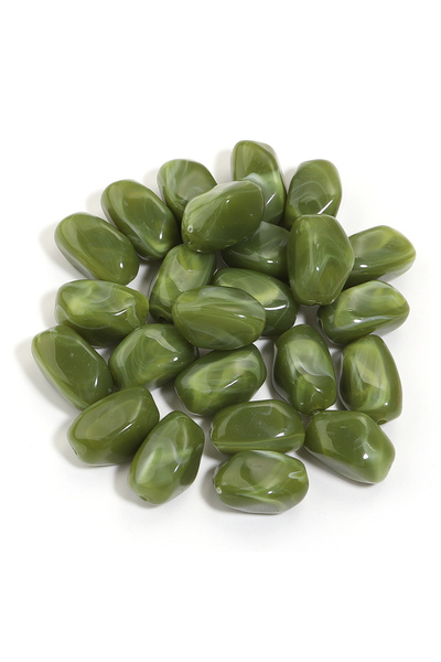 Choice11 21x12mm 20pcs Green 20Pcs 12x21mm Irregular Colour Acrylic Beads Met...