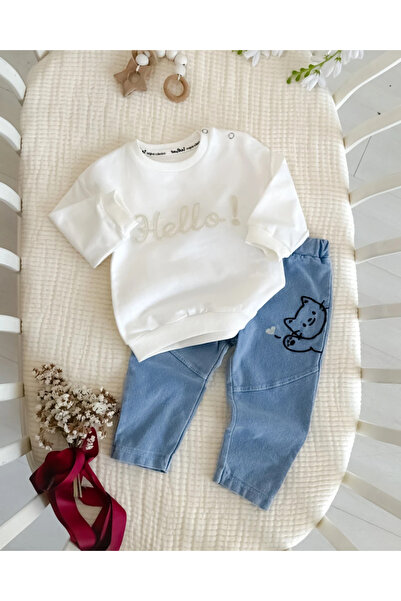 hümabebe طقم موسمي من قطعتين بتفاصيل لطيفة على شكل قطة على الكتفين، متوفر في ...