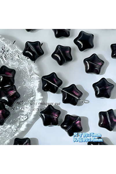 Choice9 10pcs 08 moying zi TX91 10pcs 15mm Cute Flat Star Glass Bead Loose Be...