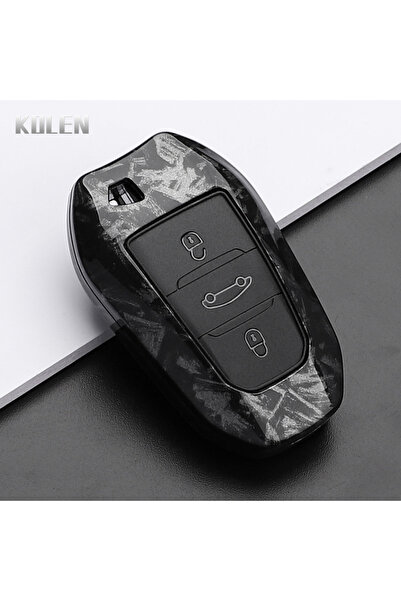 Choice3 غطاء مفتاح سيارة من ألياف الكربون ABS من F-Carbon لسيارات بيجو 2008، ...