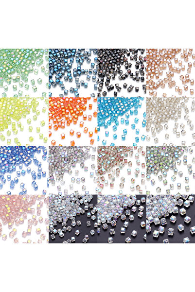 Choice39 4mm 50Pcs Random Mixed 50pcs 4/6/8mm Fashion Square Beads Glass Cube...