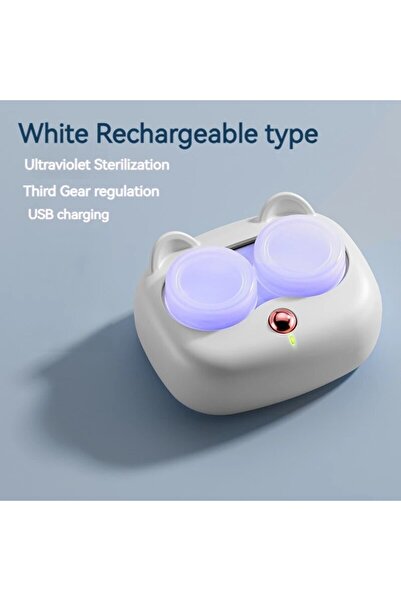 Choice5 شاحن أبيض، منظف عدسات لاصقة محمول، علبة تنظيف عدسات لاصقة بالاهتزاز ع...