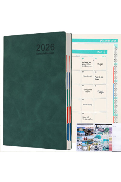 Choice3 مخطط يومي وأسبوعي محمول، بغلاف من البولي يوريثان، 320 صفحة، 365 يومًا...