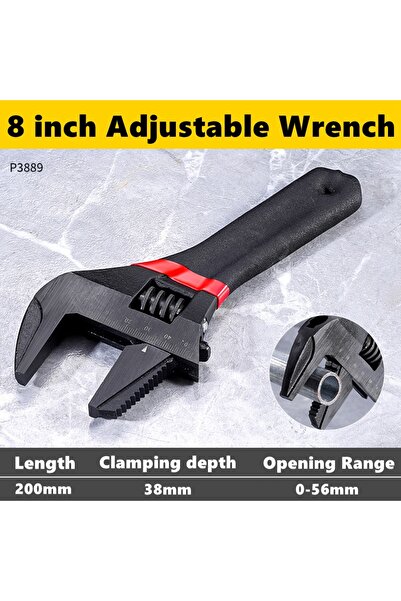 Choice1 8 inch 1 Pcs 6/8” Short Handle Adjustable Wrench Oversized Open Bathr...