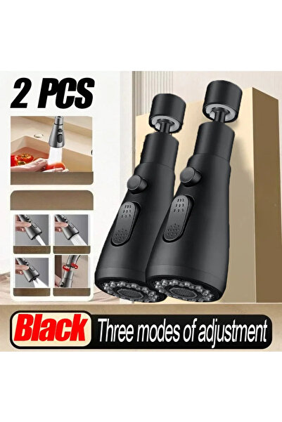 Choice5 قطعتان - أسود، موسع صنبور مطبخ عالمي يدور 360 درجة، مهوية، فلتر رذاذ ...