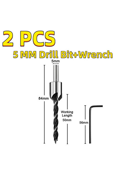 Choice4 5MM Silver Countersink Drill Bit Set Reamer Woodworking Chamfer HSS F...