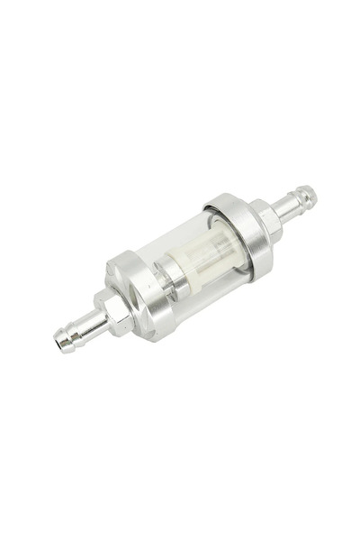 Choice4 Silver 8mm CNC Aluminum Alloy Glass Gas Fuel Gasoline Oil Filter Moto...