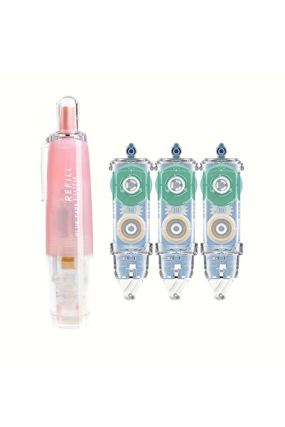 Choice3 شريط لاصق مزدوج الجوانب وردي اللون، 4 قطع، بكرة شريط لاصق مزدوج الجوا...