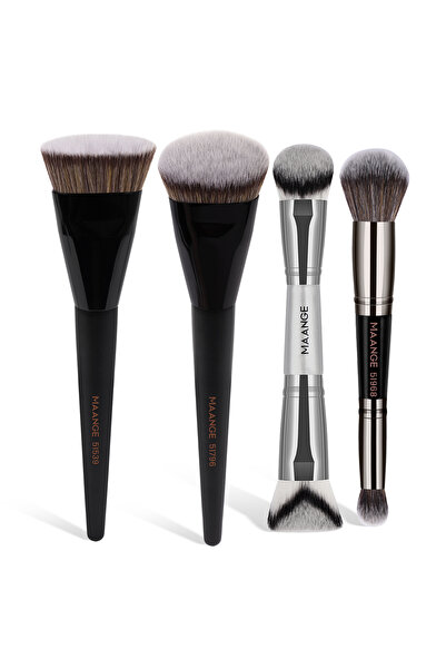 choice2 MAG52301-3 MAANGE طقم 4 فرش مكياج، قطعتان من فرش إخفاء العيوب وأحمر ا...