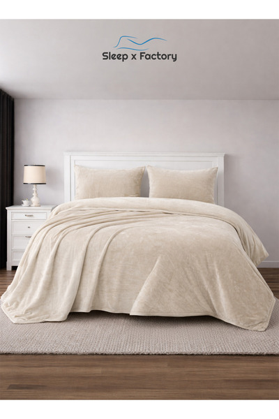 Sleep x Factory 3-Piece Velvet Comforter Set 200x240 cm – Soft Luxury Bed Set...