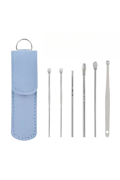 Choice13 E004-3 أزرق، أداة فعالة لتنظيف شمع الأذن مكونة من 6 قطع مع مكشطة حلز...