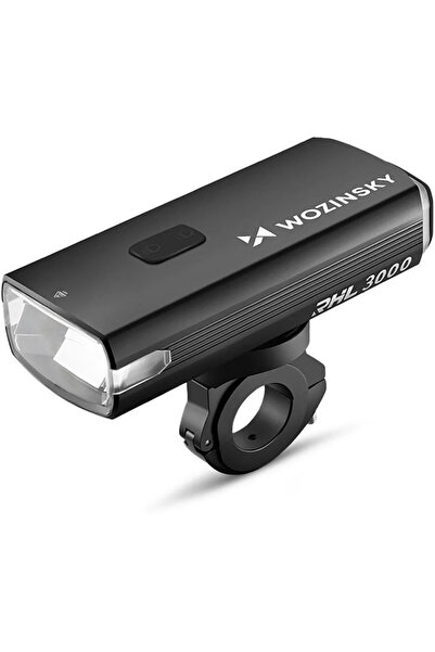 WOZINSKY Front Bike Light + USB-C Cable (3000 lm) - Black