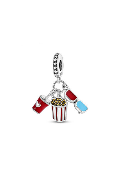 Choice1 b3295 قلادة فضية جديدة عيار 925 بتصميمات متنوعة: بطاطس مقلية، كعكة حل...