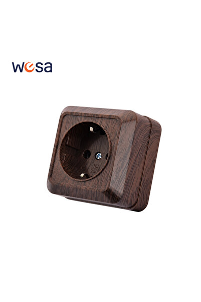 Choice3 EU 1 Socket With Ground Wooden Paint Wall Surface 2 Sket Plug EU Exte...