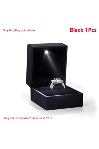 Choice1 كما هو موضح، علبة خاتم سوداء، علبة مجوهرات، علبة خاتم زفاف مربعة، علب...