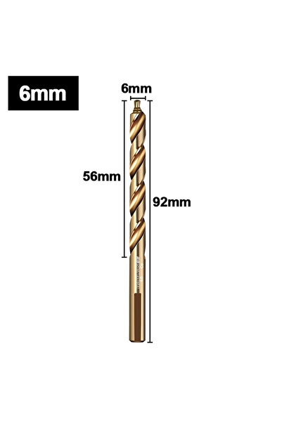 Choice4 6mm M35 Step Twist Drill, Cobalt Content Straight Shank Drill (3-13mm...