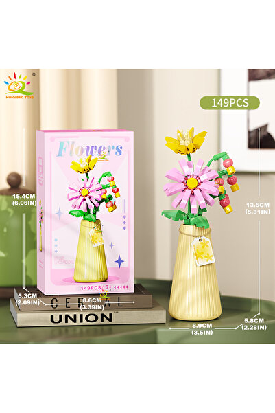 Choice6 NO.7-4 HUIQIBAO MOC Eternal Flower Bouquet with pot Micro Building Bl...