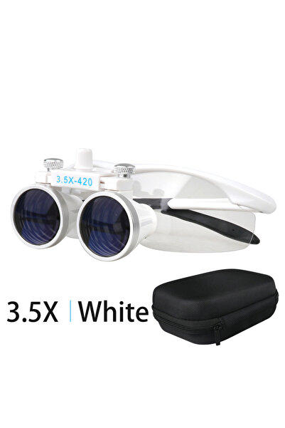 Choice7 عدسة مكبرة بيضاء 3.5X، تكبير 3.5X/2.5X، عدسة مكبرة ثنائية للأسنان، عد...