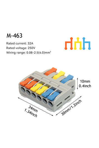 Choice7 10 قطع من موصلات الأسلاك السريعة M-463 (5/10 قطع)، موصل توصيل أسلاك م...