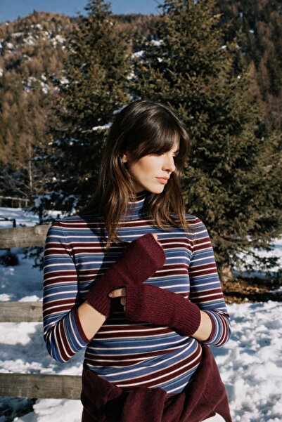 Wega Moda Women's 1 Pair of Winter Fingerless Knit Gloves – Short Model with ...