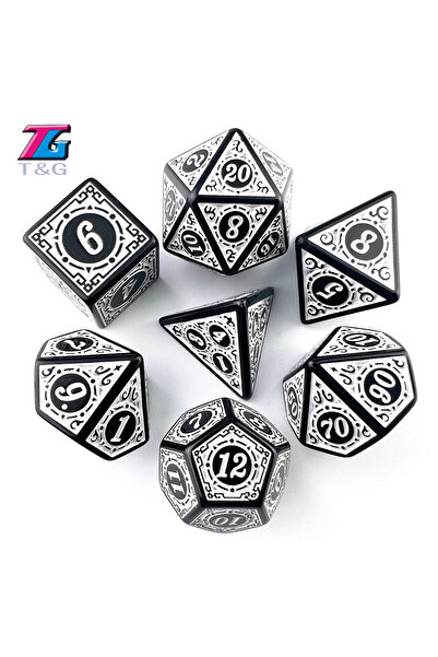 Choice4 WHITE DND Dice Set Polyhedral Dice High Quality Plastic Dice Set Uniq...