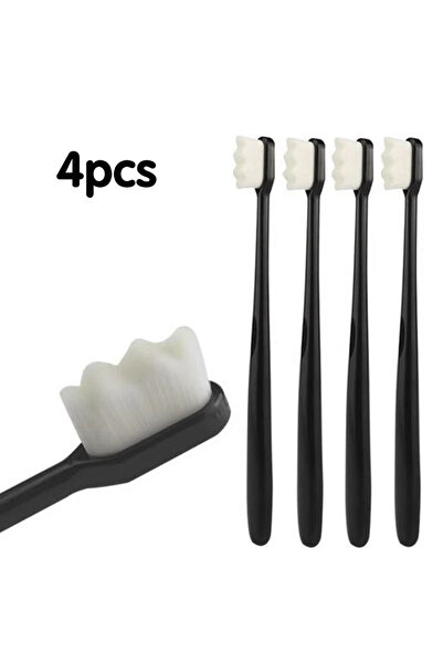 Choice10 4 قطع - فرشاة ألياف مضادة للكهرباء الساكنة سوداء مموجة (1/4 قطعة) لت...