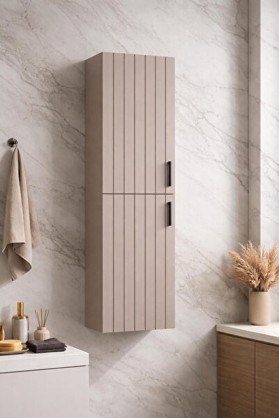 Gold Ban-yom RİO 38X139 VİZON MDF Banyo Boy Dolabı