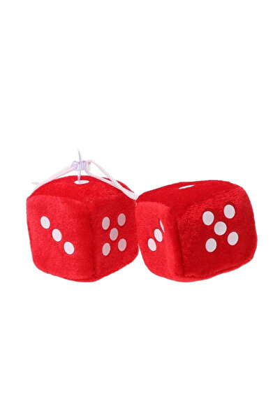 Choice5 Red 2pcs 2PCS Auto sSoft Fuzzy Dice Dots Rear View Mirror Hanger Deco...