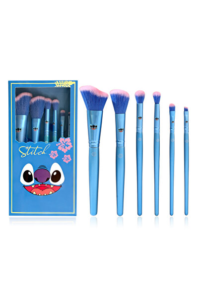 Choice مجموعة فرش مكياج ستيتش، طقم فرش مكياج ستيتش أزرق برسومات كرتونية لطيفة...