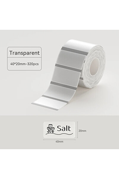 Choice6 ملصقات Niimbot شفافة 40x20 مم، ورق لاصق حراري أبيض/ملون/شفاف للطباعة