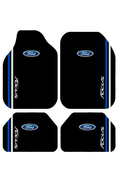 Pixel Dizayn Ford Focus Logolu Oto Halı Paspas 4 Parça Set Kaymaz Dot Taban S...