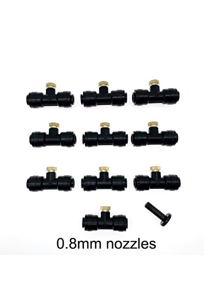 Choice11 10pcs 0.8mm black 10Pcs/lot Misting Fog Nozzles with Quick Access Te...