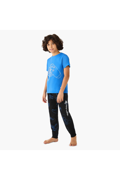 Playstation Printed Short Sleeves T-shirt and Pyjama Set