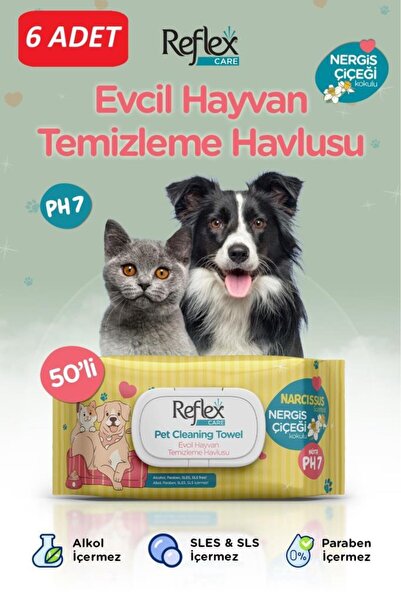 Reflex CARE EVCİL HAYVANLAR İÇİN ÇOK AMAÇLI HİJYENİK TEMİZLEME HAVLUSU 50'Lİ ...
