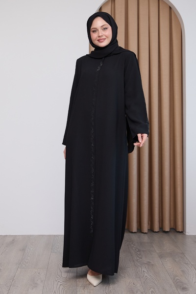 InStyle Black Ferace with Spiral Stone Pattern