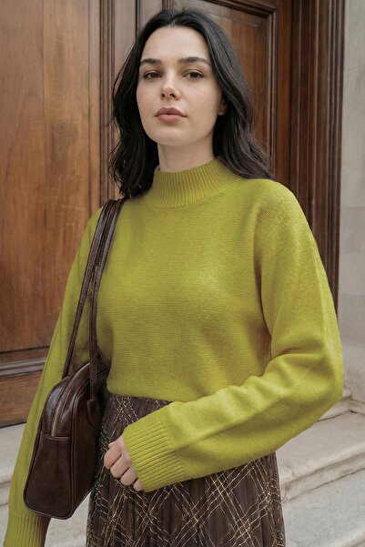 InStyle Bat Sleeve Oil Green Knitwear Sweater