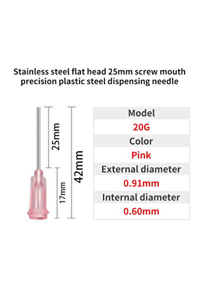 Choice1 25mm 20G 50Pcs 10G-30G Dispensing Needle Industrial Tip with Luer Lk ...