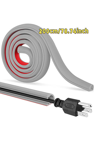 Choice3 رمادي - 2 متر / 2/3 متر قناة إدارة أسلاك غير مرئية غطاء سلك زخرفي واق...