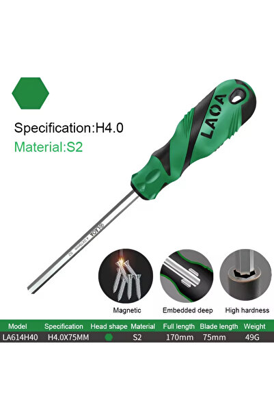 Choice19 LA614H40 LAOA 1pc Ball Head Hex Screwdriver FlatHead ScrewDriver wit...