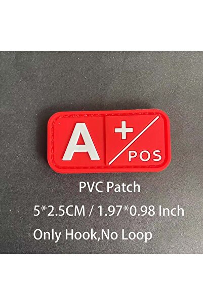 Choice15 شارة صغيرة حمراء 17-Red A POS مع خطاف، شارات PVC لفصائل الدم A B AB ...