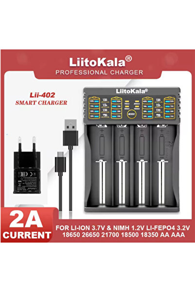 Choice1 Liitokala Lii-402 5V 2A-EU Liitokala Lii-402 18650 3.7V 3.2V 3.85V 26...