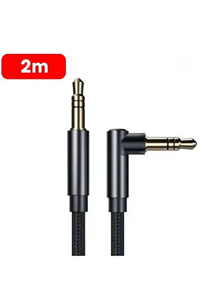 Choice3 كابل صوتي بطول مترين، 3.5 مم إلى 3.5 مم، مزود بموصل صوتي بزاوية 90 در...