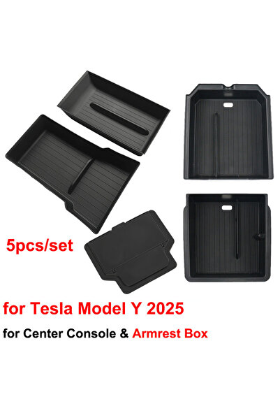 Choice7 ٥ قطع جديدة من منظم التخزين المركزي لسيارة تسلا موديل Y جونيبر ٢٠٢٥، ...