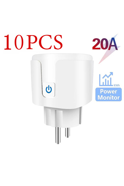 choice2 10PCS 20A Tuya WiFi Smart Plug 16A/20A EU Smart Sket With Power Monit...