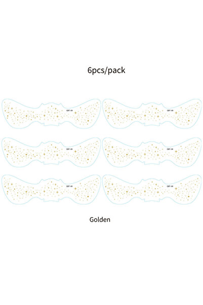 Choice16 ملصقات نمش مزيفة ذهبية-فضية لامعة للنساء، 6 قطع، مقاومة للماء